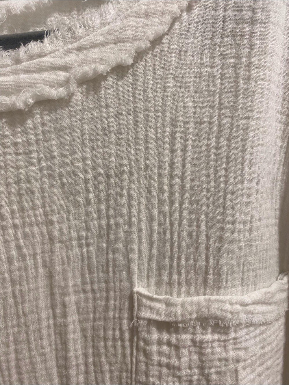 Zenana Outfitters White Textured Short-Sleeve Pocket Tee - Picture 4 of 4